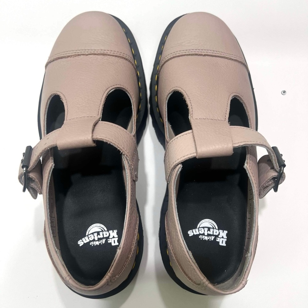 Dr. Martens Women’s SZ.6 Bethan Pisa Leather Platform Shoes Vintage Taupe New - Picture 7 of 12